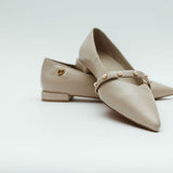 Dahlia Ballerina Flat in Cream