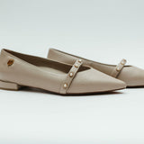 Dahlia Ballerina Flat in Cream