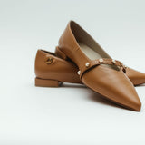 Dahlia Ballerina Flat in Tan