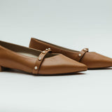 Dahlia Ballerina Flat in Tan