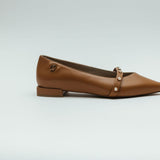 Dahlia Ballerina Flat in Tan