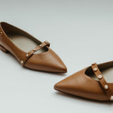 Dahlia Ballerina Flat in Tan