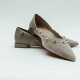 Jasmine Ballerina Flat in Grey